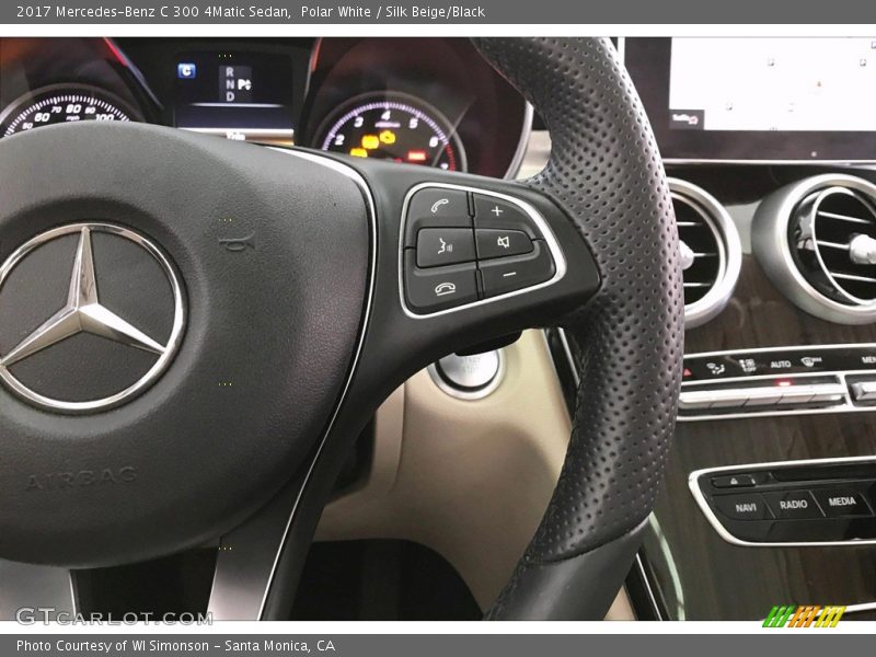 Polar White / Silk Beige/Black 2017 Mercedes-Benz C 300 4Matic Sedan