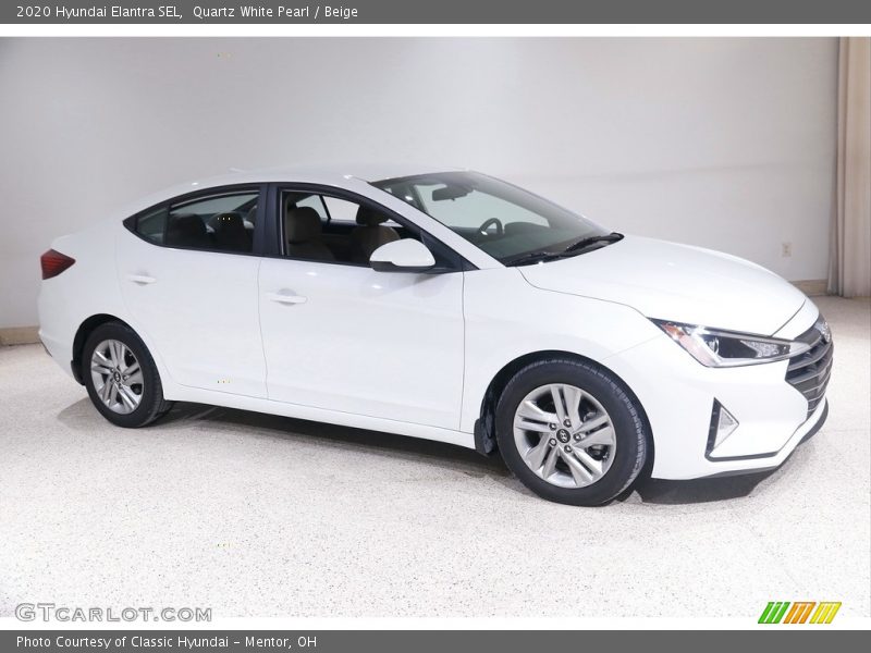 Quartz White Pearl / Beige 2020 Hyundai Elantra SEL