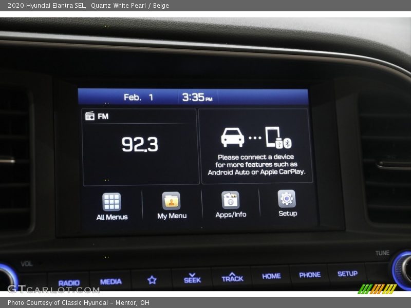 Quartz White Pearl / Beige 2020 Hyundai Elantra SEL