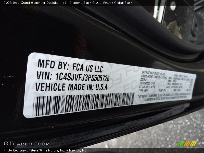 Diamond Black Crystal Pearl / Global Black 2023 Jeep Grand Wagoneer Obsidian 4x4