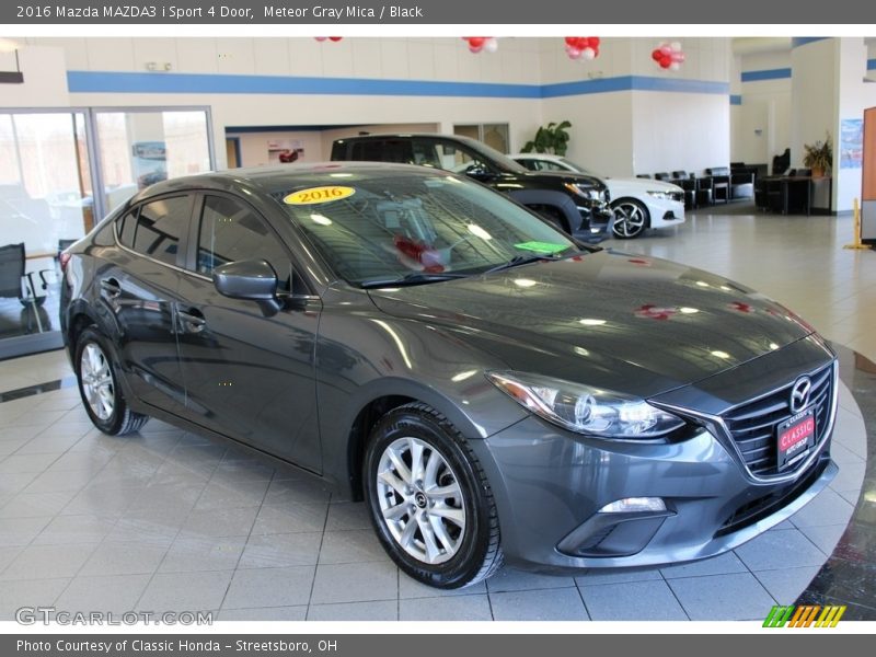 Meteor Gray Mica / Black 2016 Mazda MAZDA3 i Sport 4 Door
