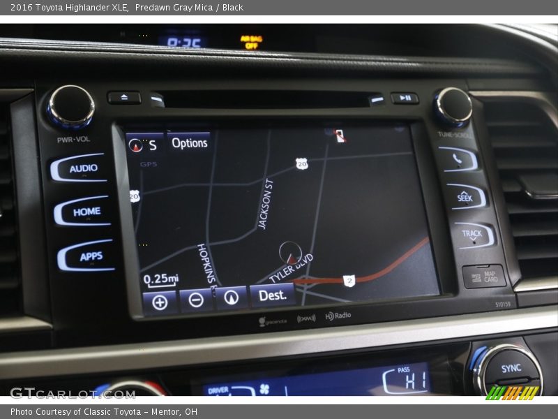 Predawn Gray Mica / Black 2016 Toyota Highlander XLE