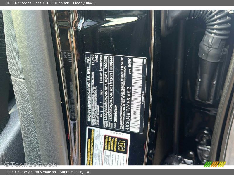 2023 GLE 350 4Matic Black Color Code 040