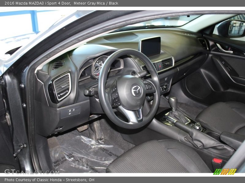 Meteor Gray Mica / Black 2016 Mazda MAZDA3 i Sport 4 Door