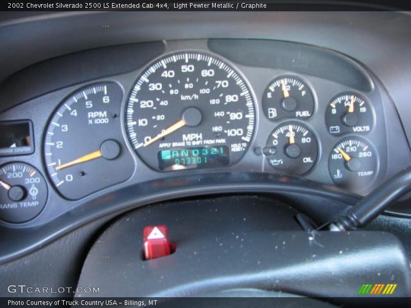 Light Pewter Metallic / Graphite 2002 Chevrolet Silverado 2500 LS Extended Cab 4x4