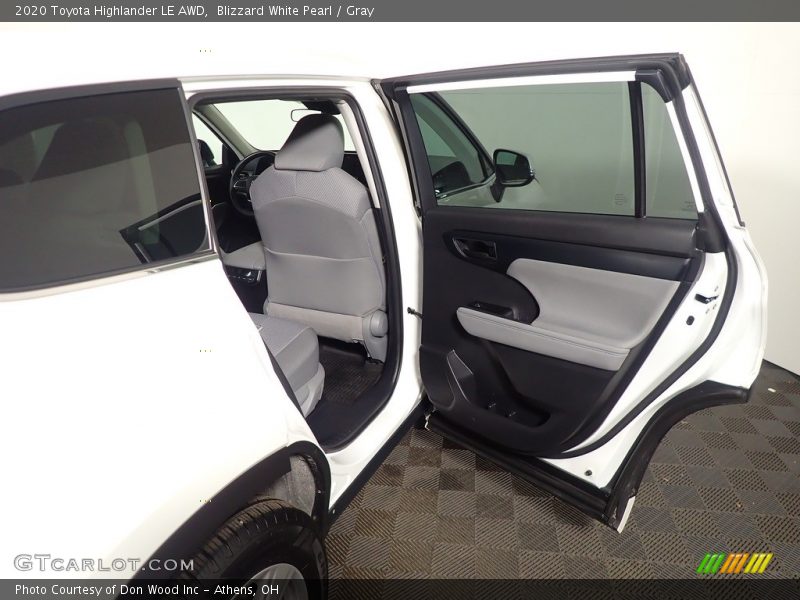 Blizzard White Pearl / Gray 2020 Toyota Highlander LE AWD