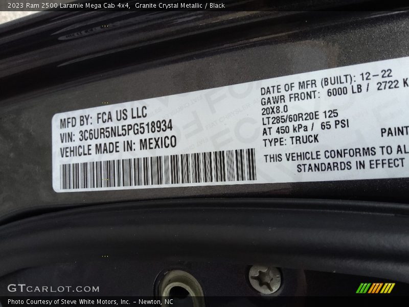 Granite Crystal Metallic / Black 2023 Ram 2500 Laramie Mega Cab 4x4
