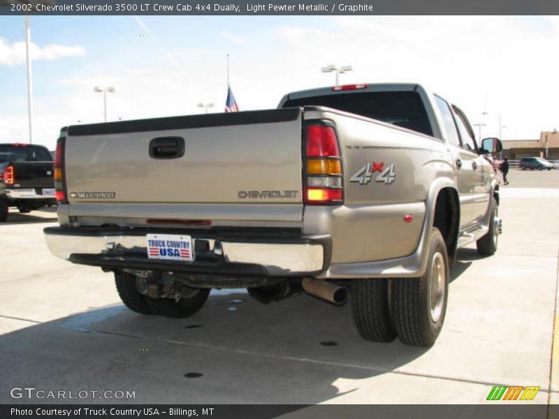 Light Pewter Metallic / Graphite 2002 Chevrolet Silverado 3500 LT Crew Cab 4x4 Dually