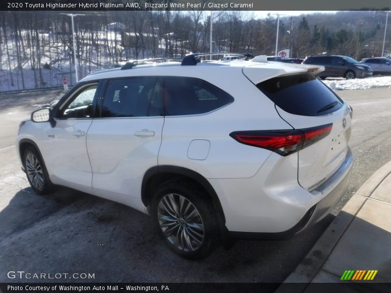 Blizzard White Pearl / Glazed Caramel 2020 Toyota Highlander Hybrid Platinum AWD