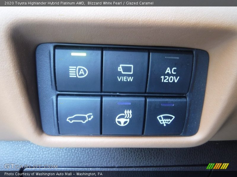 Blizzard White Pearl / Glazed Caramel 2020 Toyota Highlander Hybrid Platinum AWD