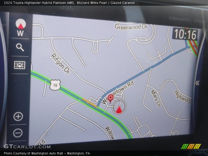 Navigation of 2020 Highlander Hybrid Platinum AWD