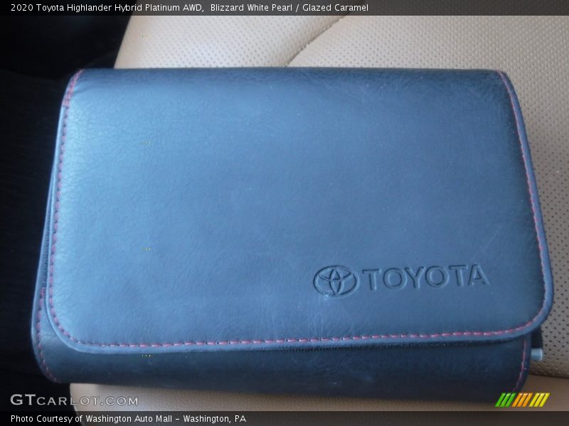 Blizzard White Pearl / Glazed Caramel 2020 Toyota Highlander Hybrid Platinum AWD