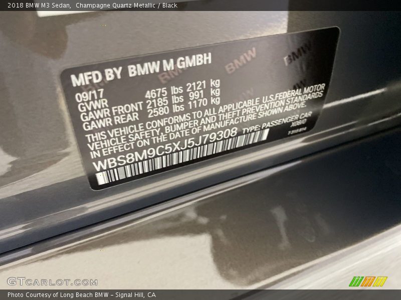 2018 M3 Sedan Champagne Quartz Metallic Color Code X08
