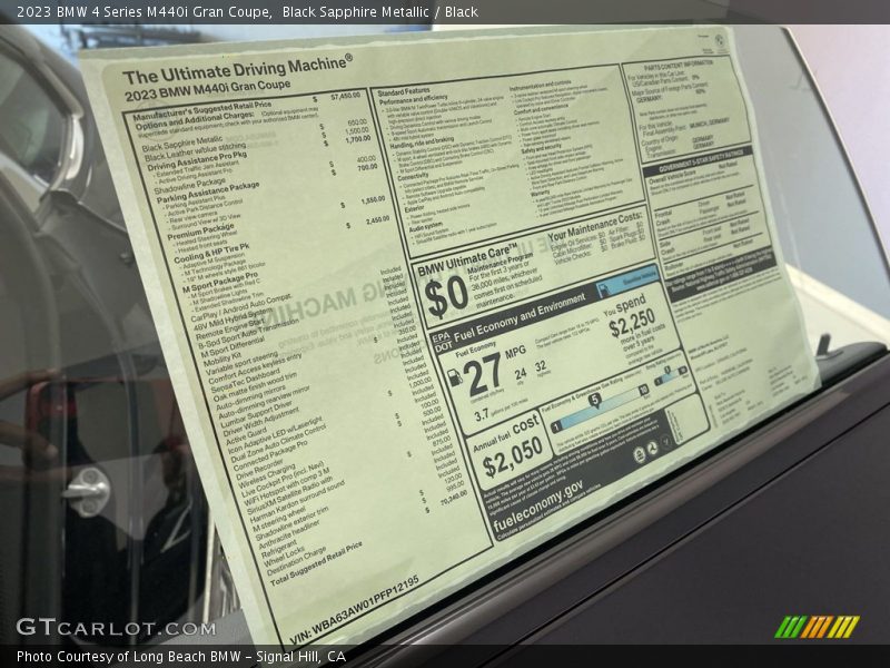 Black Sapphire Metallic / Black 2023 BMW 4 Series M440i Gran Coupe