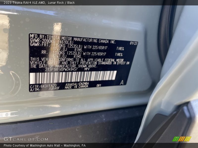 2023 RAV4 XLE AWD Lunar Rock Color Code 6X3