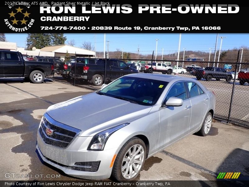 Radiant Silver Metallic / Jet Black 2017 Cadillac ATS AWD