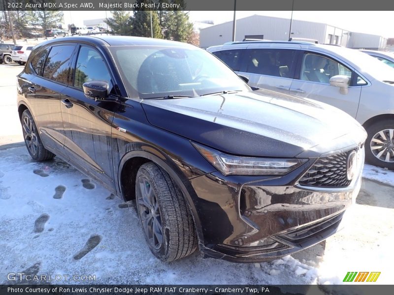 Majestic Black Pearl / Ebony 2022 Acura MDX A Spec AWD
