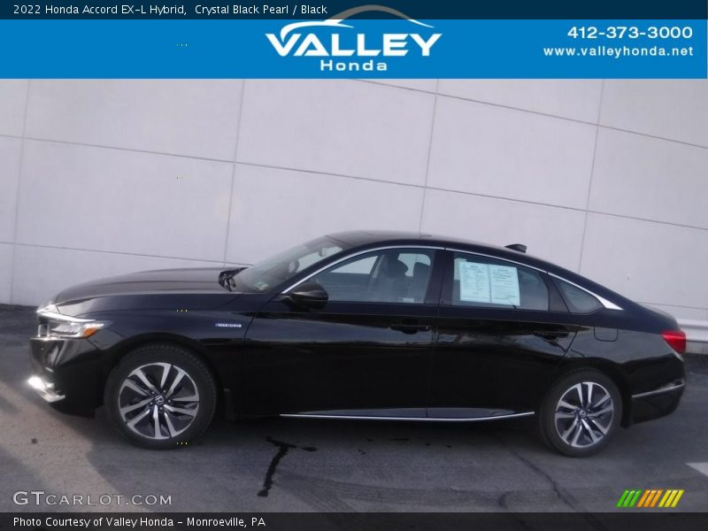 Crystal Black Pearl / Black 2022 Honda Accord EX-L Hybrid