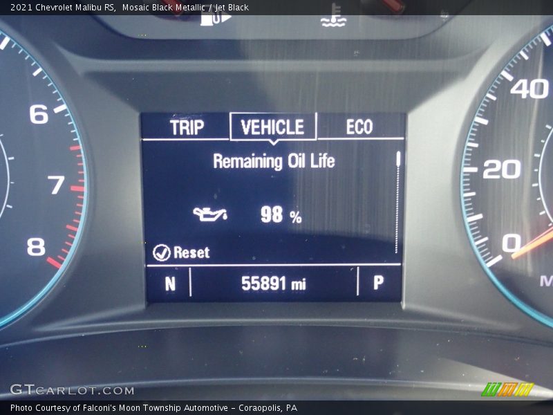 Mosaic Black Metallic / Jet Black 2021 Chevrolet Malibu RS