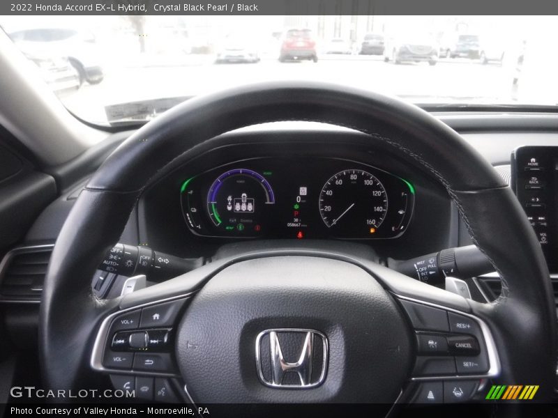 Crystal Black Pearl / Black 2022 Honda Accord EX-L Hybrid