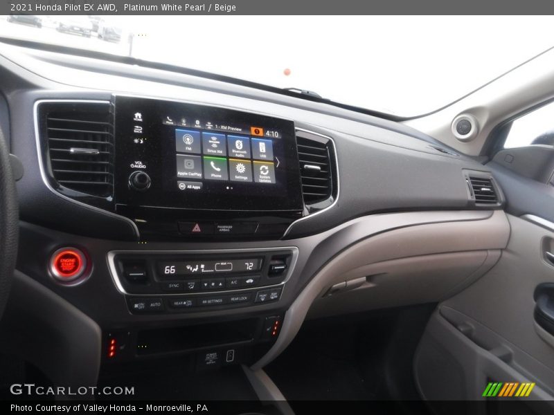 Platinum White Pearl / Beige 2021 Honda Pilot EX AWD