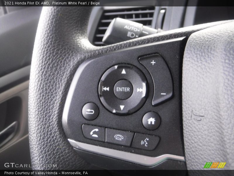 Platinum White Pearl / Beige 2021 Honda Pilot EX AWD