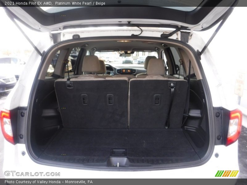 Platinum White Pearl / Beige 2021 Honda Pilot EX AWD