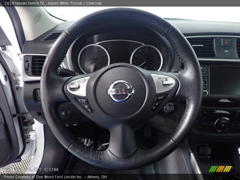 Aspen White Tricoat / Charcoal 2019 Nissan Sentra SV