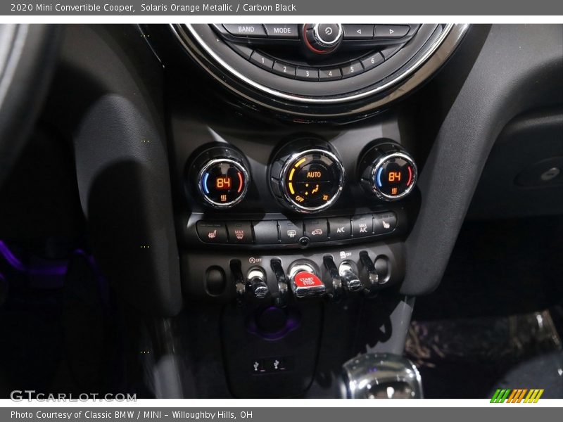 Controls of 2020 Convertible Cooper