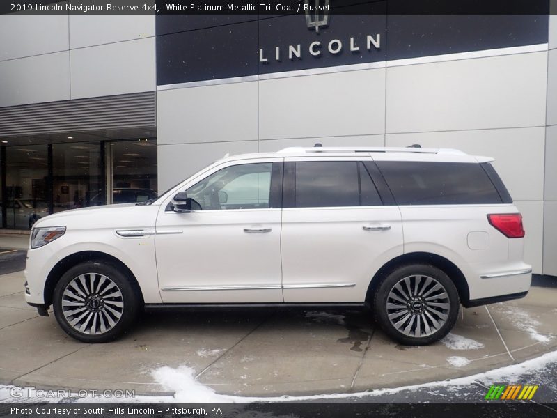 White Platinum Metallic Tri-Coat / Russet 2019 Lincoln Navigator Reserve 4x4