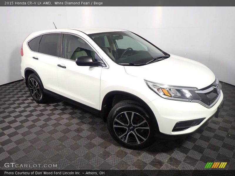 White Diamond Pearl / Beige 2015 Honda CR-V LX AWD