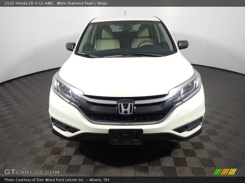 White Diamond Pearl / Beige 2015 Honda CR-V LX AWD