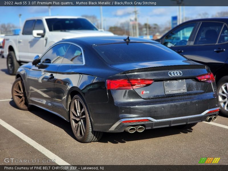Mythos Black Metallic / Black/Rock Gray Stitching 2022 Audi S5 3.0T Premium Plus quattro