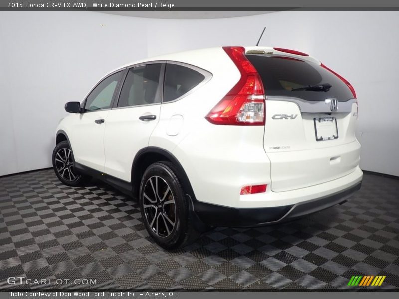 White Diamond Pearl / Beige 2015 Honda CR-V LX AWD