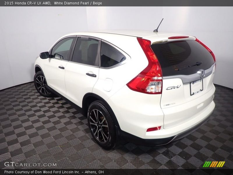 White Diamond Pearl / Beige 2015 Honda CR-V LX AWD