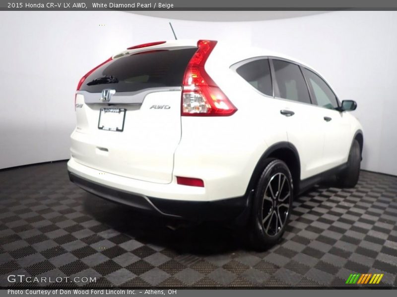 White Diamond Pearl / Beige 2015 Honda CR-V LX AWD