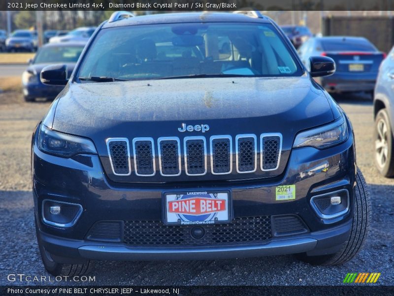 Diamond Black Crystal Pearl / Ski Gray/Black 2021 Jeep Cherokee Limited 4x4