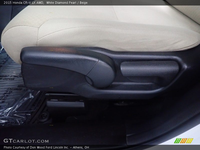 White Diamond Pearl / Beige 2015 Honda CR-V LX AWD
