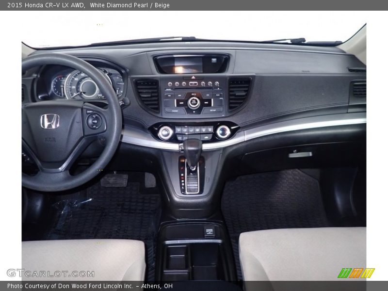 White Diamond Pearl / Beige 2015 Honda CR-V LX AWD