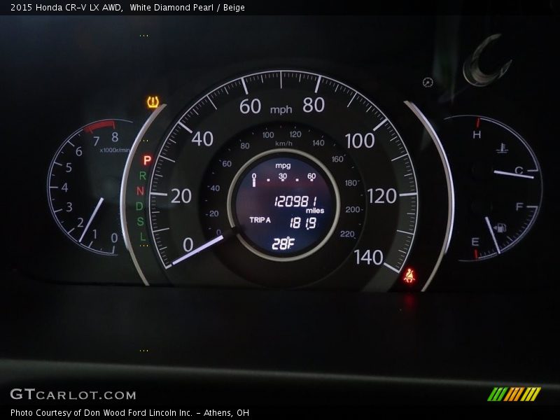 White Diamond Pearl / Beige 2015 Honda CR-V LX AWD