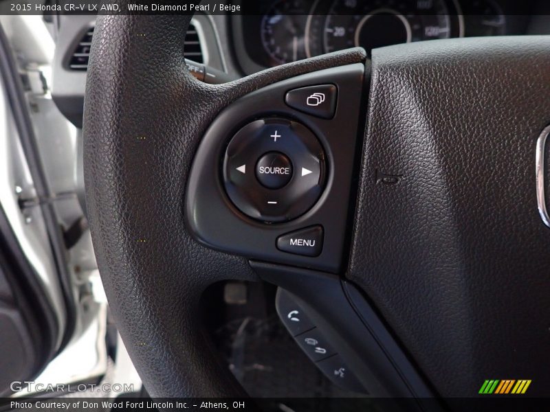 White Diamond Pearl / Beige 2015 Honda CR-V LX AWD