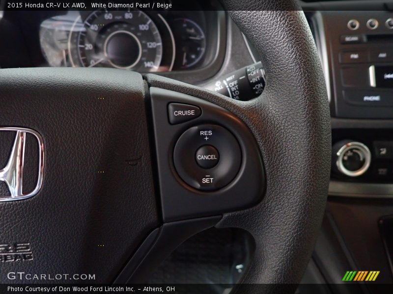 White Diamond Pearl / Beige 2015 Honda CR-V LX AWD