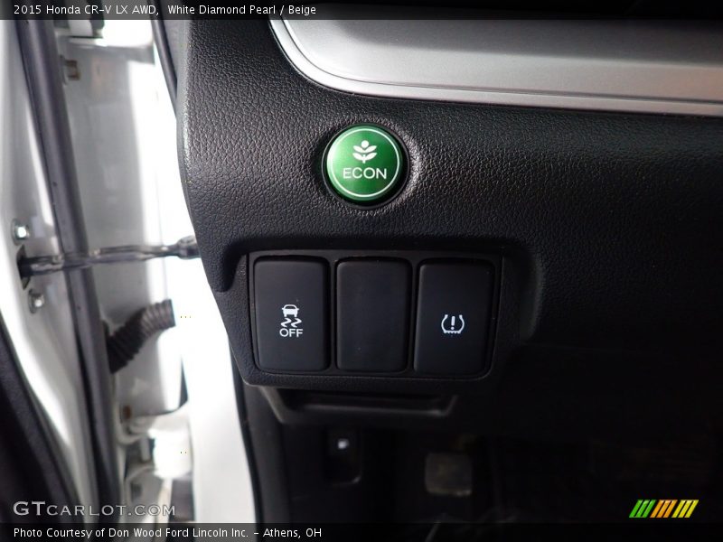 White Diamond Pearl / Beige 2015 Honda CR-V LX AWD