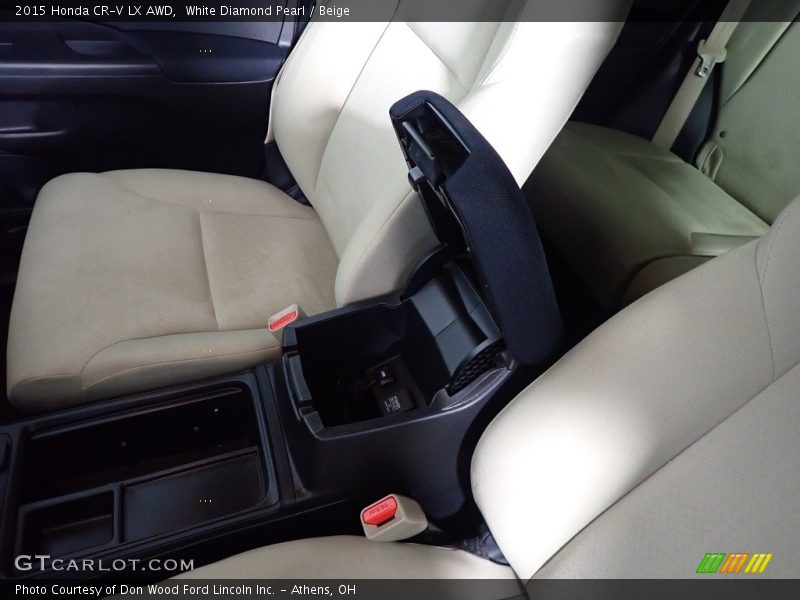White Diamond Pearl / Beige 2015 Honda CR-V LX AWD