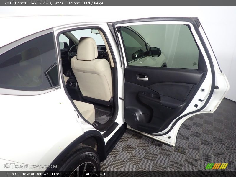 White Diamond Pearl / Beige 2015 Honda CR-V LX AWD