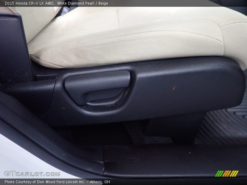 White Diamond Pearl / Beige 2015 Honda CR-V LX AWD