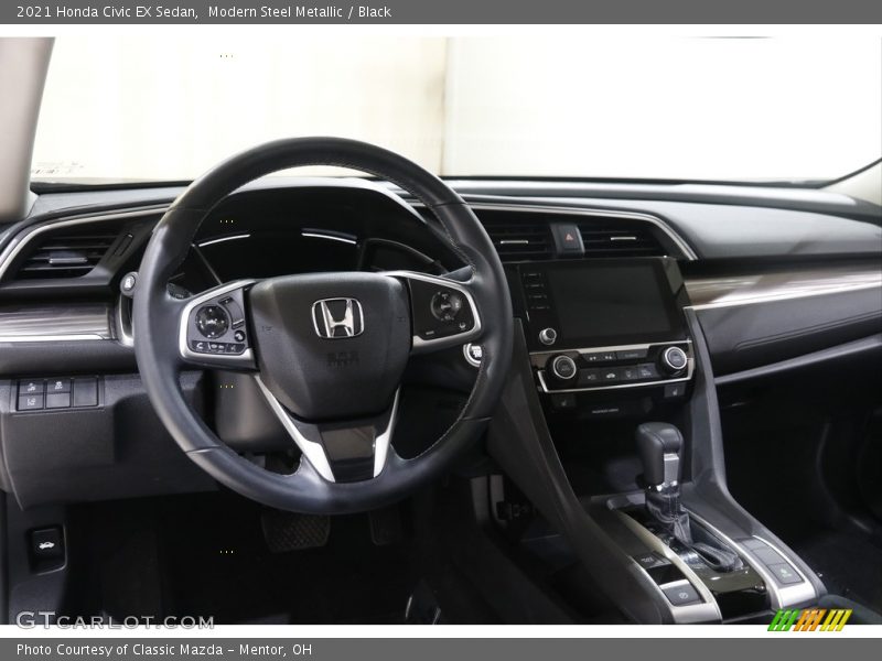 Modern Steel Metallic / Black 2021 Honda Civic EX Sedan