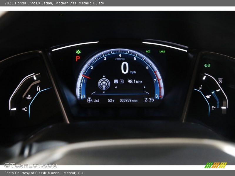 Modern Steel Metallic / Black 2021 Honda Civic EX Sedan