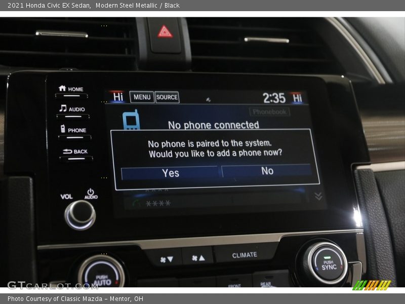 Modern Steel Metallic / Black 2021 Honda Civic EX Sedan
