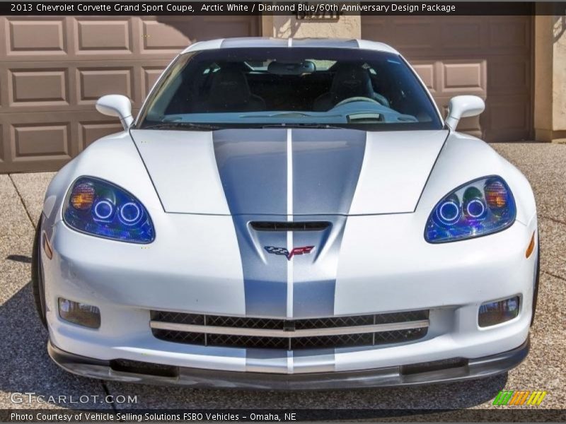 Arctic White / Diamond Blue/60th Anniversary Design Package 2013 Chevrolet Corvette Grand Sport Coupe